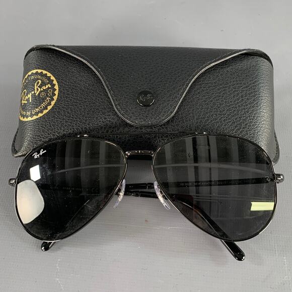 RAY-BAN New Aviator Black Metal Sunglasses - Picture 7 of 7